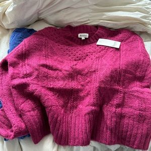Piper and Scoot Berry Textured Sweater Medium